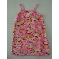 Vrolijk Roze Jurk Badstof Jurkje met Bloemen mt 116 merk H&M
