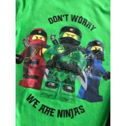 Lego Ninjago pyjama groen zwart maat 122 - 128 als nieuw