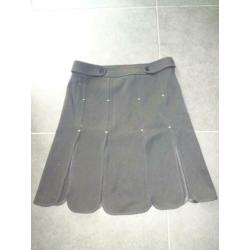 D4A Red Valentino wollen rok in aparte flappen zwart IT 46