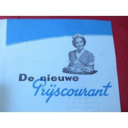 Prijscourant koffie van Van Nelle 28 juni 1956 met bijlage