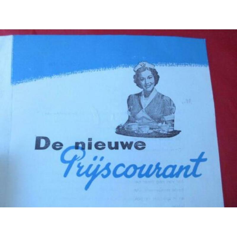 Prijscourant koffie van Van Nelle 28 juni 1956 met bijlage