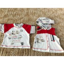 Trui met capuchon en shirt maat 62.nieuw