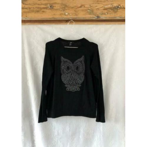 H&M fijngebreide trui met uil maat M