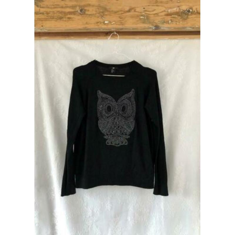 H&M fijngebreide trui met uil maat M