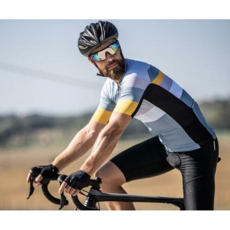 Fietsshirt Rogelli Peak grijs/oranje Pro pasvorm