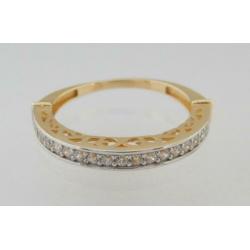 14 karaat Gouden Design Dames Ring met witte Saffieren