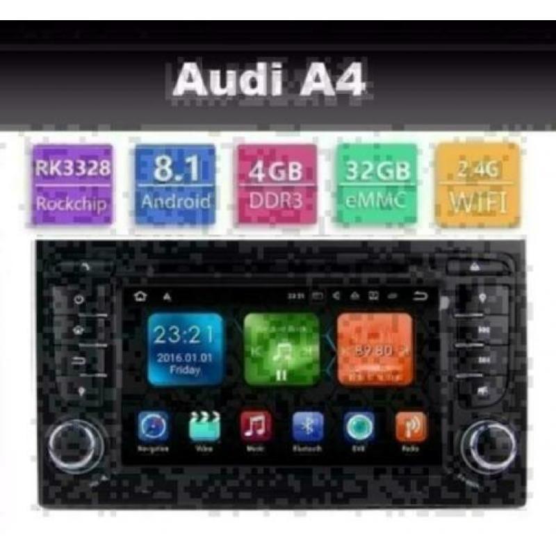 Audi A4 A3 radio navigatie wifi android 8.1 carkit dab+ usb
