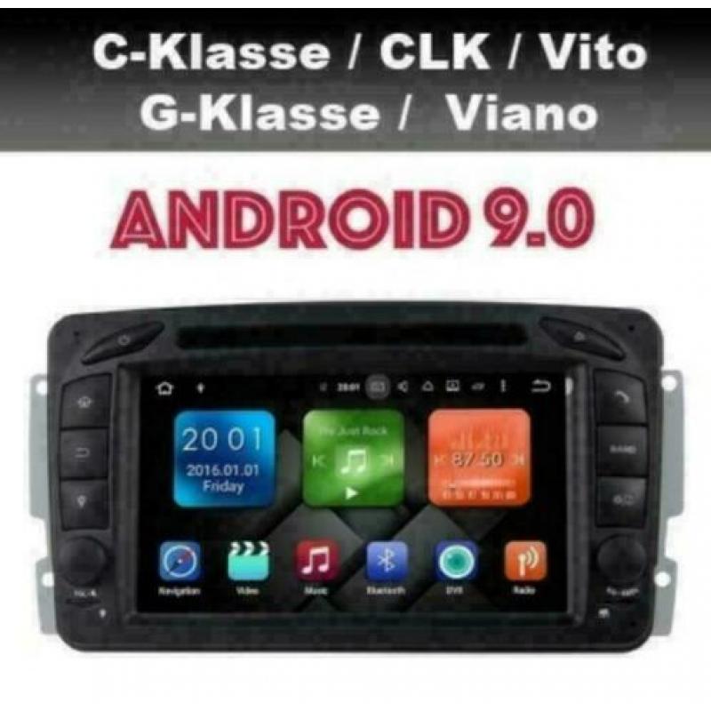 Mercedes Vito Viano C Klasse navigatie android 9.0 wifi dab+