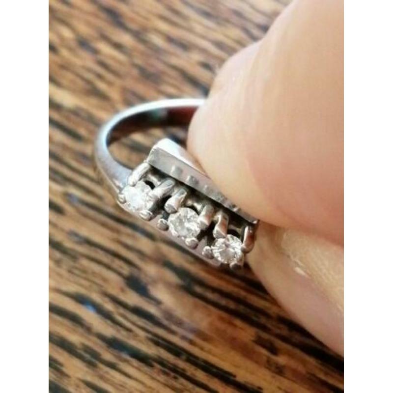 14 krt wit gouden ring diamant
