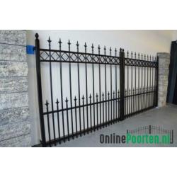 Smeedijzeren poort 'Belfast' 150x350/400cm compleet nu € 999
