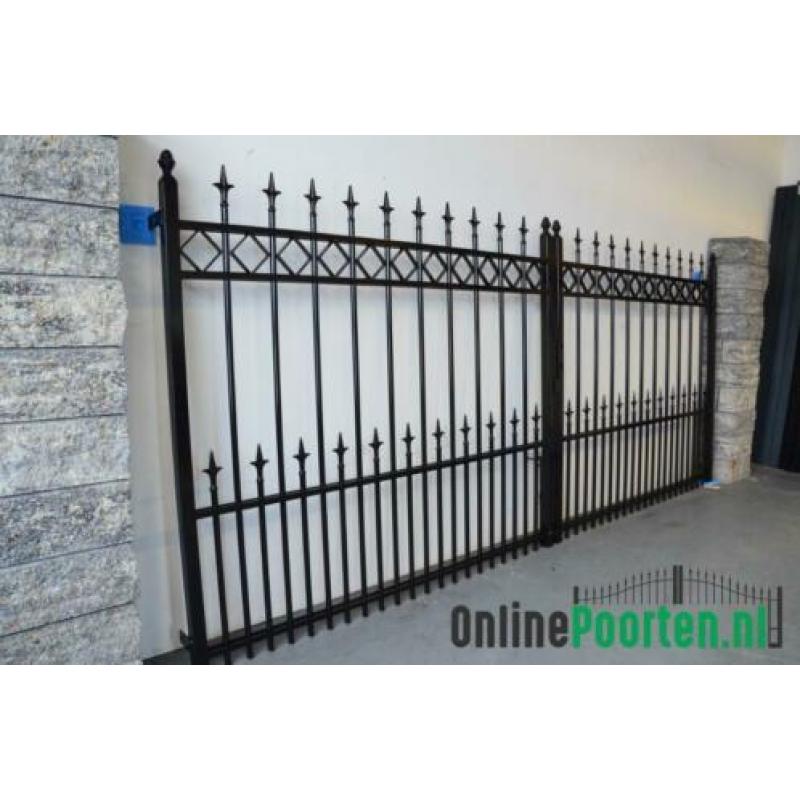 Smeedijzeren poort 'Belfast' 150x350/400cm compleet nu € 999