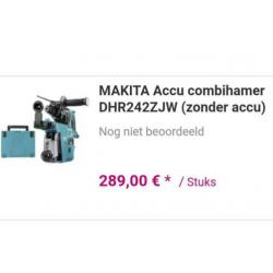 Makita accu combihamer incl. stofafzuiging 18V 5.0ah