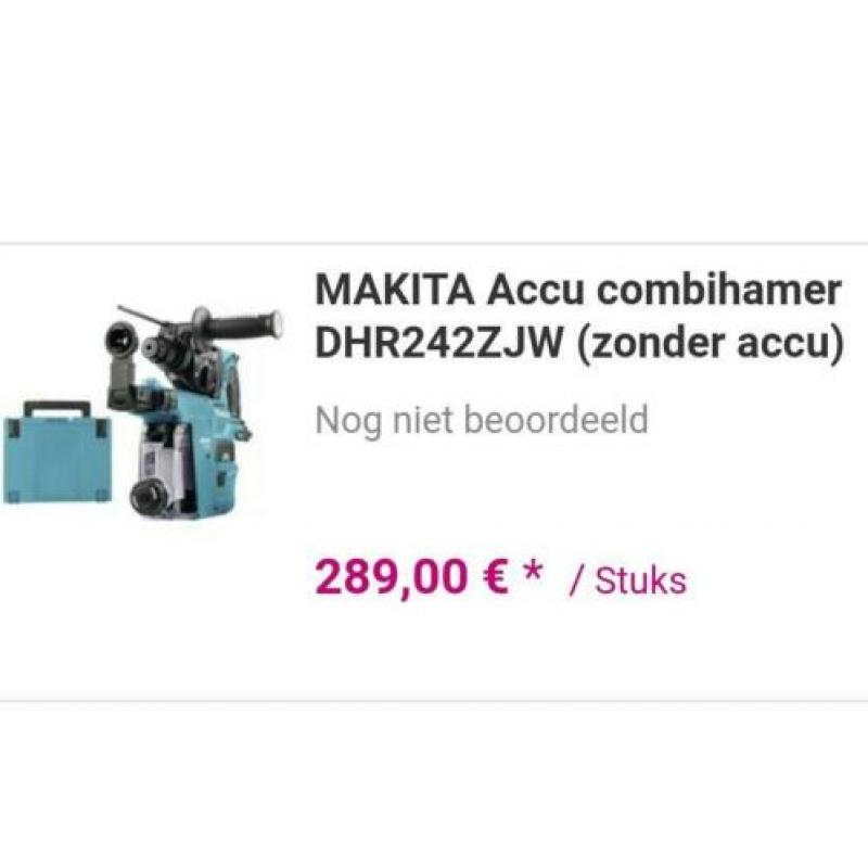 Makita accu combihamer incl. stofafzuiging 18V 5.0ah