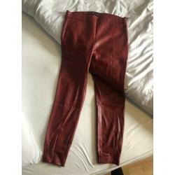 Rode leren broek/legging Zara