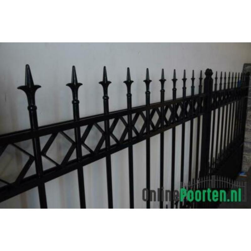 Smeedijzeren poort 'Belfast' 150x350/400cm compleet nu € 999