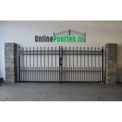 Smeedijzeren poort 'Belfast' 150x350/400cm compleet nu € 999