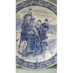 Oud Delfts blauw wandbord (39 cm) +- 1950