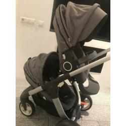 Stokke crusi duowagen black melange
