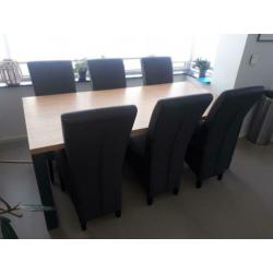 Z.g.a.n. Eetset met 6 stoelen