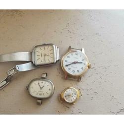 4 antieke incabloc horloges