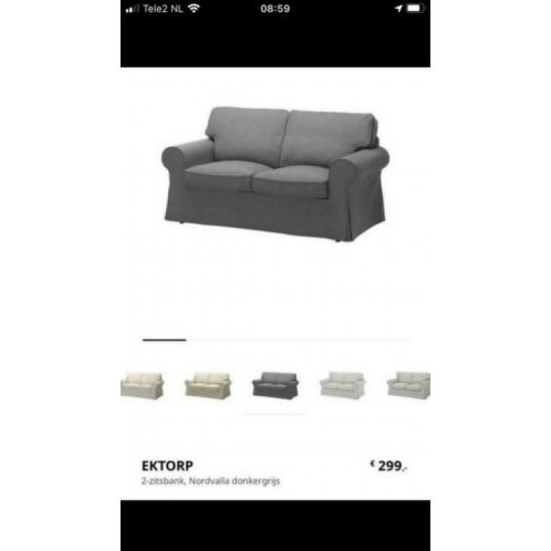 Leuke grijze Ektorp 2-zitsbank Ikea