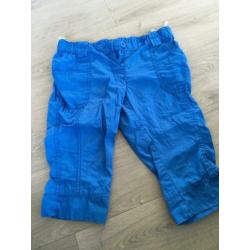 CAPRI / knie / kuit broek blauw mt 110 / 116 netjes D11