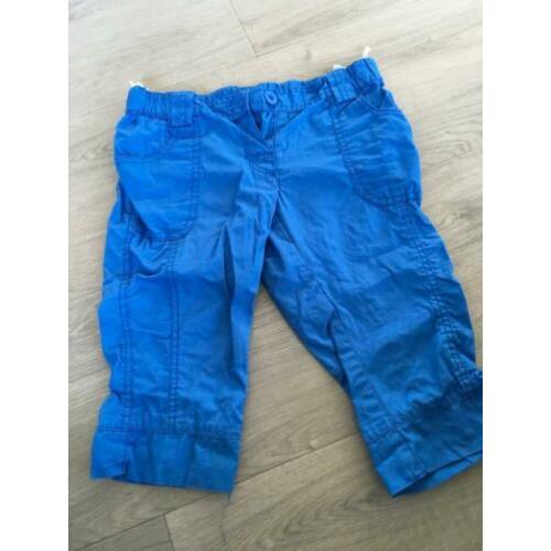 CAPRI / knie / kuit broek blauw mt 110 / 116 netjes D11