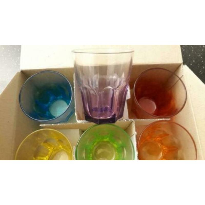 LUMINARC glazen CRAZY COLORS nieuw in doos
