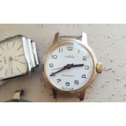 4 antieke incabloc horloges