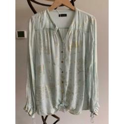 STINE GOYA blouse mint & goudprint mt S oversized!=M/L TIEN