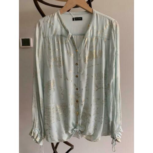 STINE GOYA blouse mint & goudprint mt S oversized!=M/L TIEN