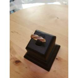 14k Bicolor dames ring maat 17.5 met zirkonia