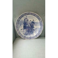 Oud Delfts blauw wandbord (39 cm) +- 1950