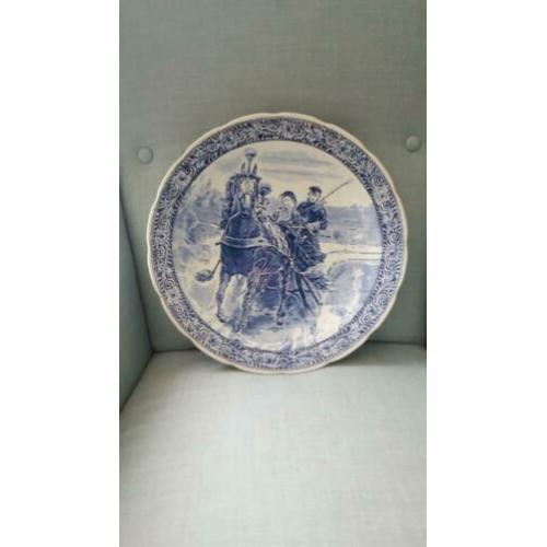 Oud Delfts blauw wandbord (39 cm) +- 1950