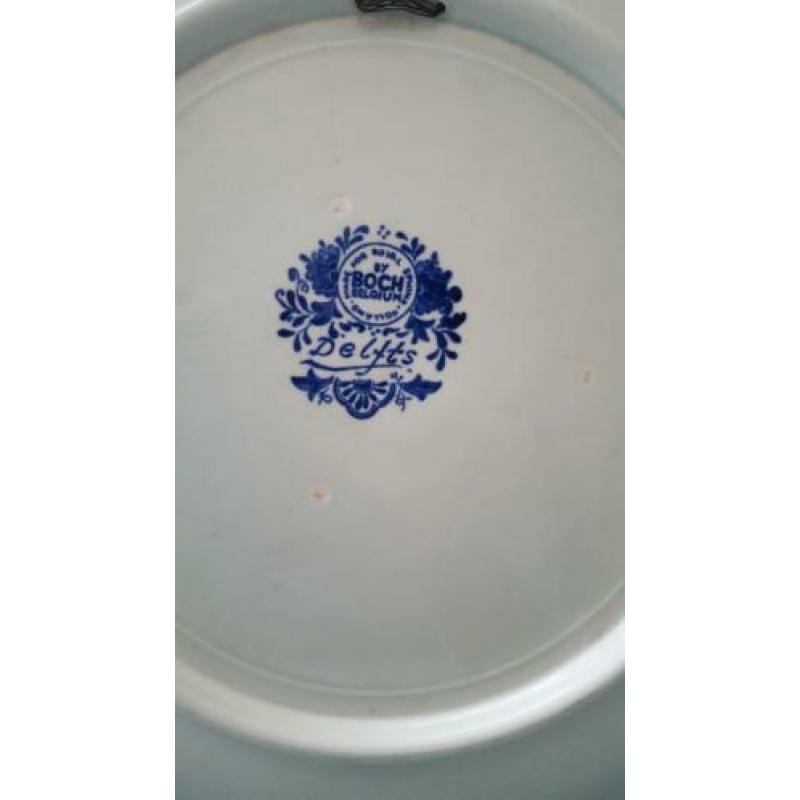 Oud Delfts blauw wandbord (39 cm) +- 1950
