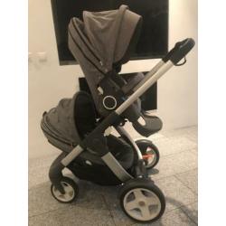 Stokke crusi duowagen black melange