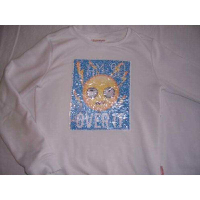 Hele mooie sweater Emoji Coolcat maat 134/140 wisselshirt