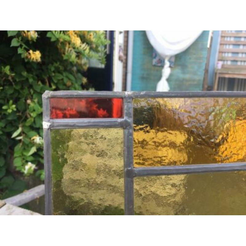 Antiek glas in lood raampje (F)