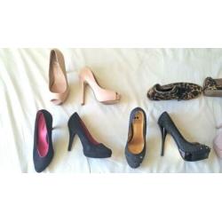 Diverse hakken en schoenen maat 38