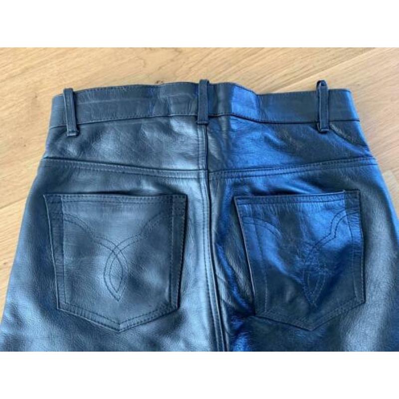 Leren five pocket broek