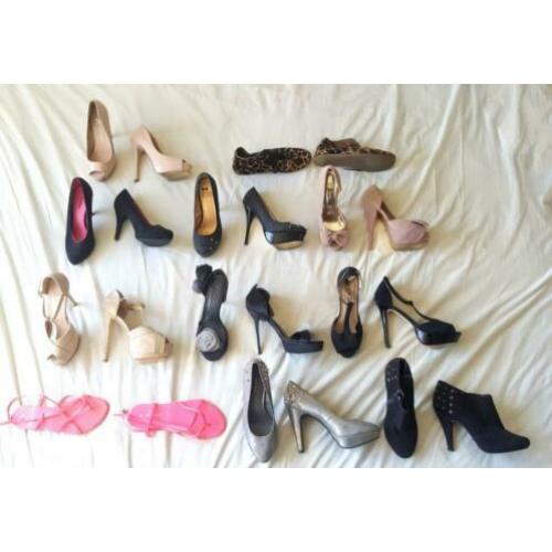 Diverse hakken en schoenen maat 38