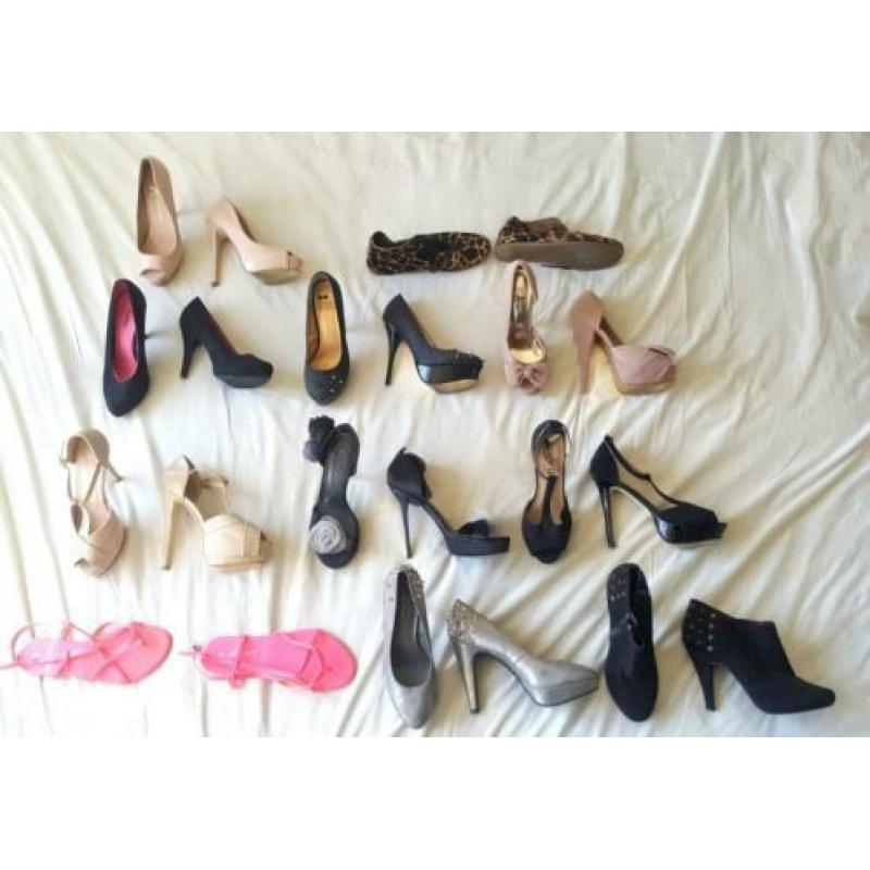 Diverse hakken en schoenen maat 38