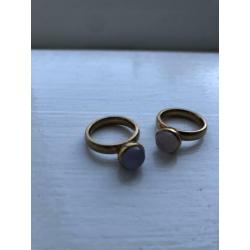 2 Melano ringen twisted inclusief 2 zettingen (edelsteen)