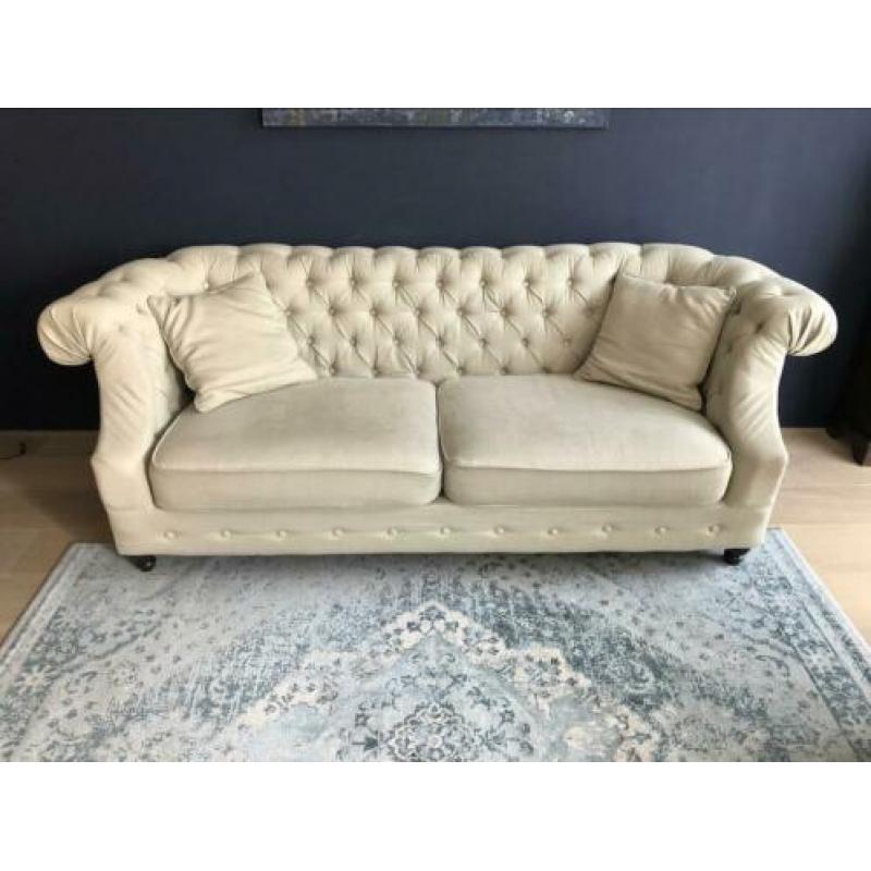 Cremekleurige stoffen banken (2- en 3-zits)