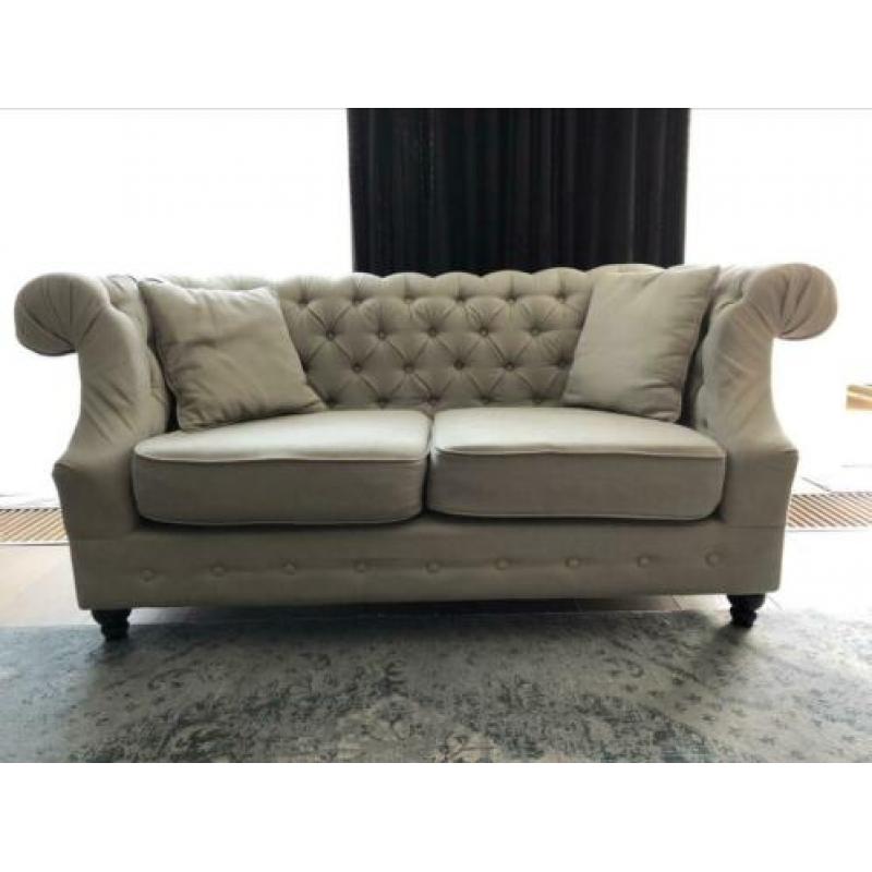 Cremekleurige stoffen banken (2- en 3-zits)