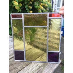 Antiek glas in lood raampje (F)