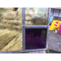 Antiek glas in lood raampje (F)