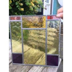 Antiek glas in lood raampje (F)