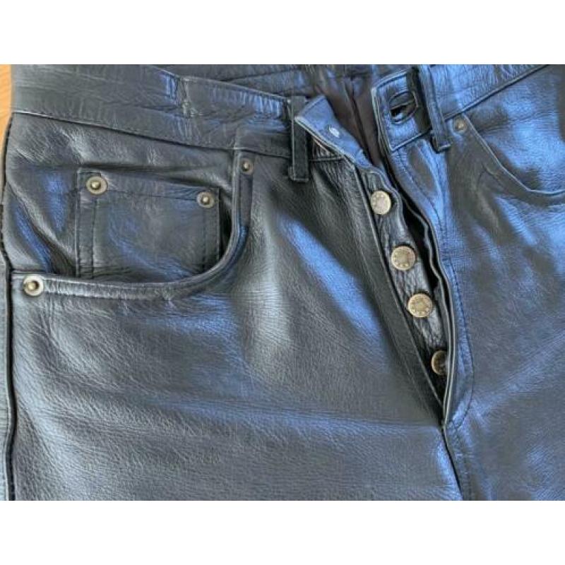 Leren five pocket broek