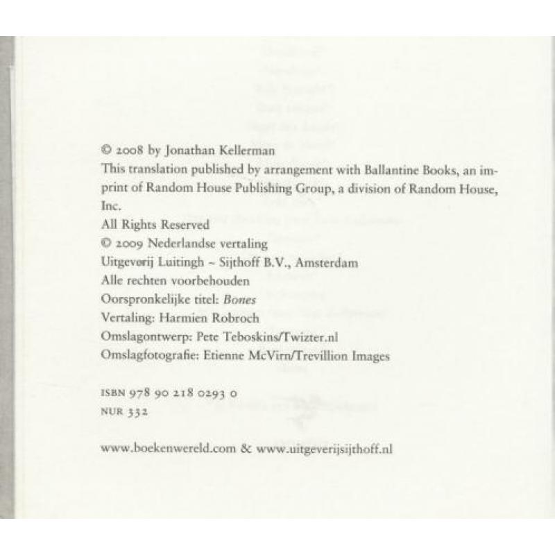 Skelet Kellerman, Jonathan . Vertaling Harmien Robroch Omsla
